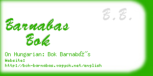 barnabas bok business card